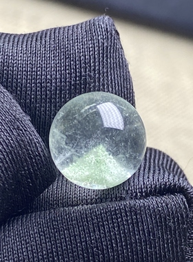 天然水晶青幽灵银山金字塔吊坠圆珠DIY幽灵单珠饰品可做戒指10mm