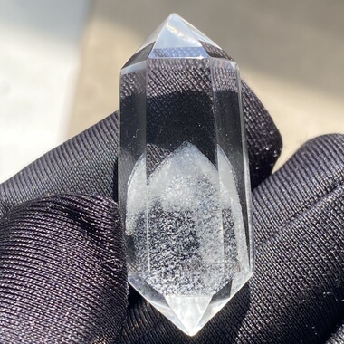 天然水晶白幽灵银山金字塔双尖吊坠裸石男女款幽灵饰品项链