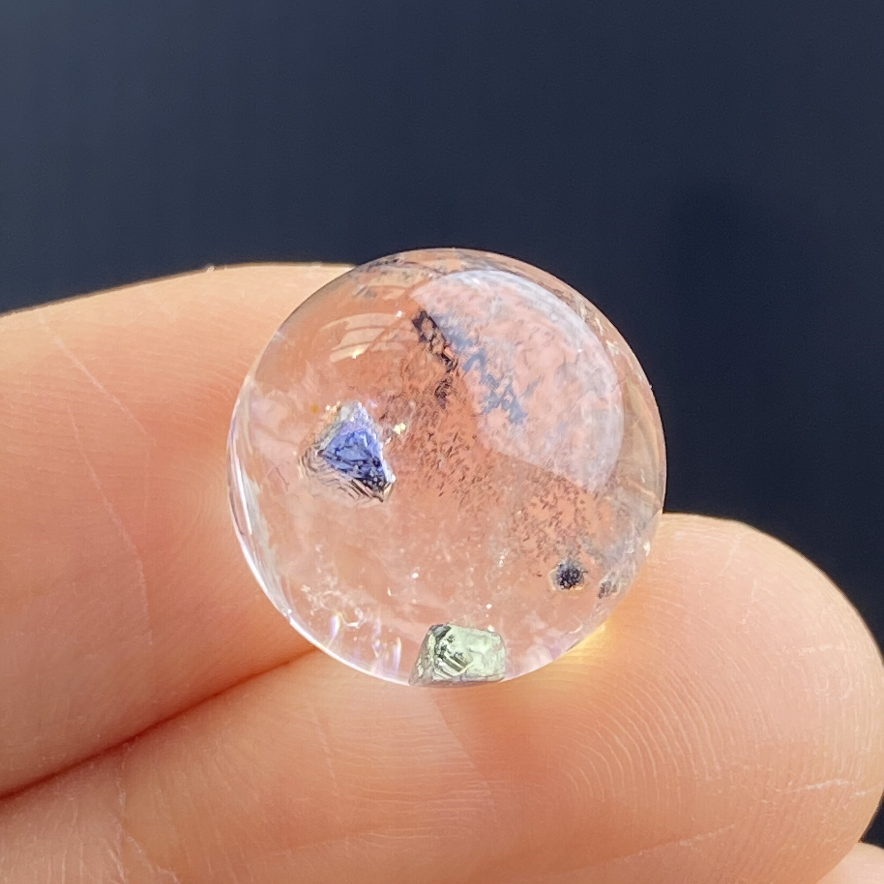 天然水晶包裹体紫铜矿吊坠圆珠DIY水晶单珠饰品项链13.5mm