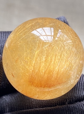 天然水晶发晶吊坠圆珠DiY水晶单珠饰品项链19.5mm一物一图