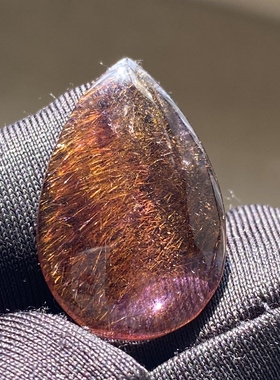 天然水晶黄超七吊坠裸石DIY紫发项链饰品挂坠 一物一图