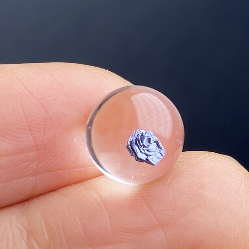 天然水晶包裹体蓝矿花吊坠圆珠DIY水晶单珠饰品项链9.5mm可做戒指