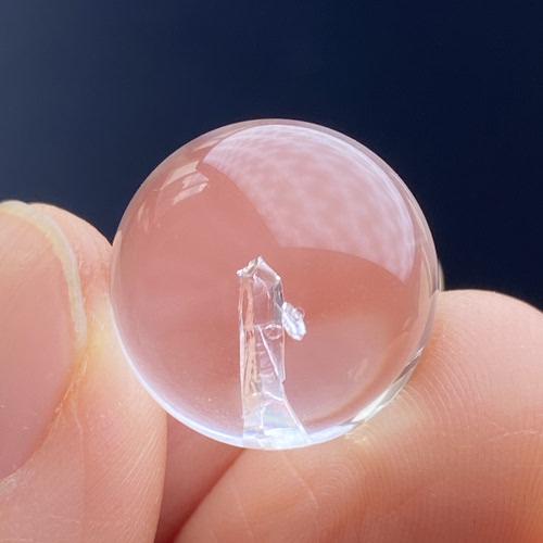 天然水晶包裹体晶中晶吊坠圆珠DIY水晶单珠饰品项链16mm一物一图