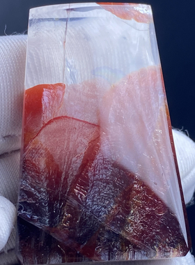 天然水晶包裹体七彩红胶花吊坠男女款胶花项坠饰品毛衣链一物一图