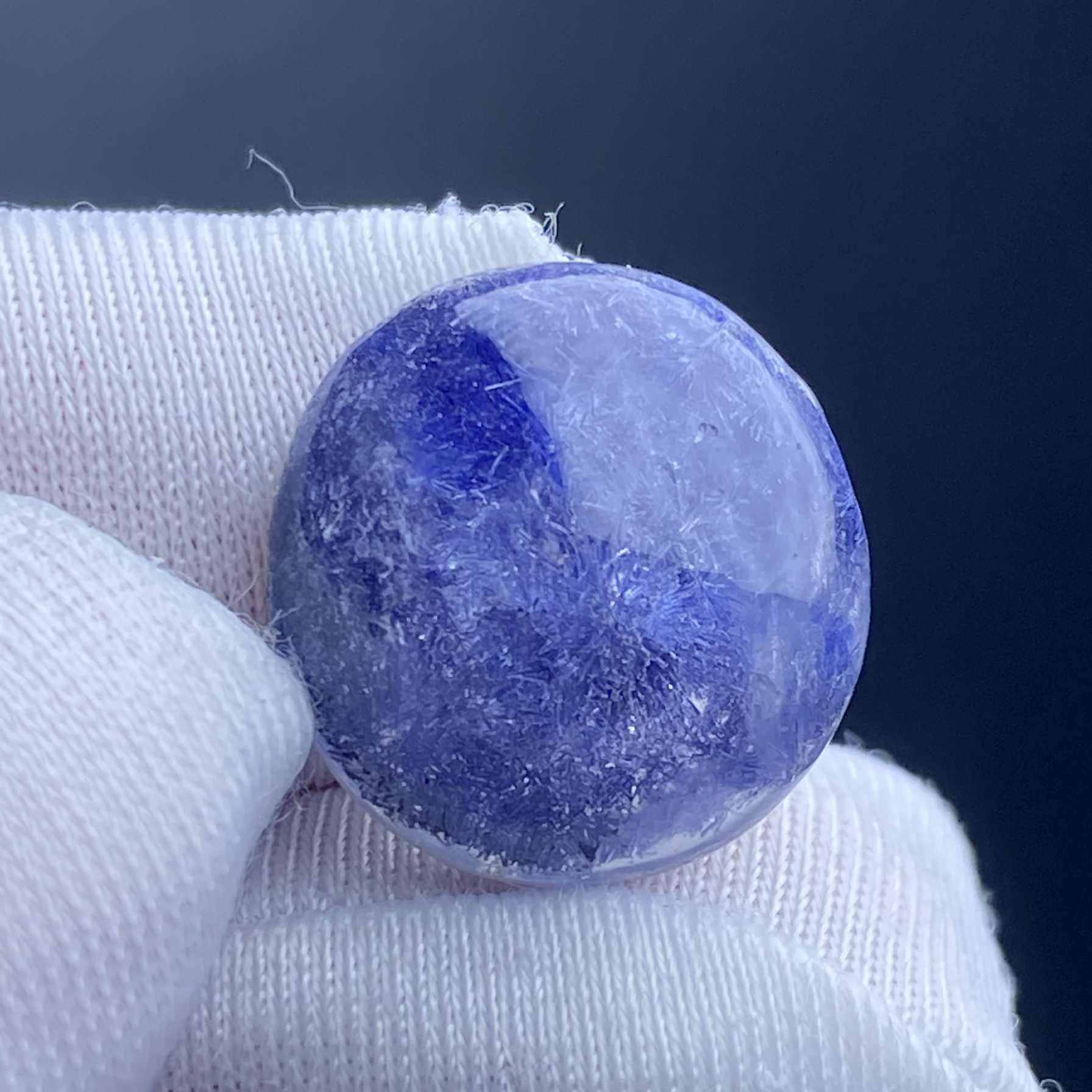 天然水晶蓝发晶吊坠裸石男女款蓝线石项坠配饰挂坠一物一图