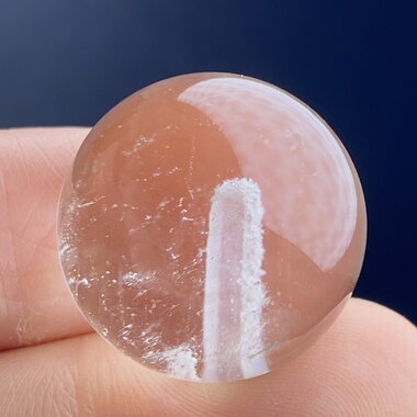 天然水晶包裹体晶中晶吊坠圆珠DIY水晶单珠饰品项链19mm一物一图