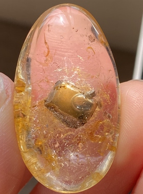 天然水晶黄胶花全包方解石流沙水胆吊坠水晶饰品裸石项链一物一图