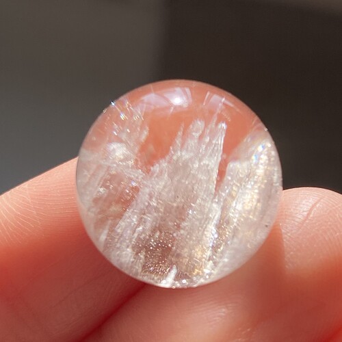 天然水晶包裹体碧玺吊坠圆珠DIY水晶单珠饰品项链16mm一物一图