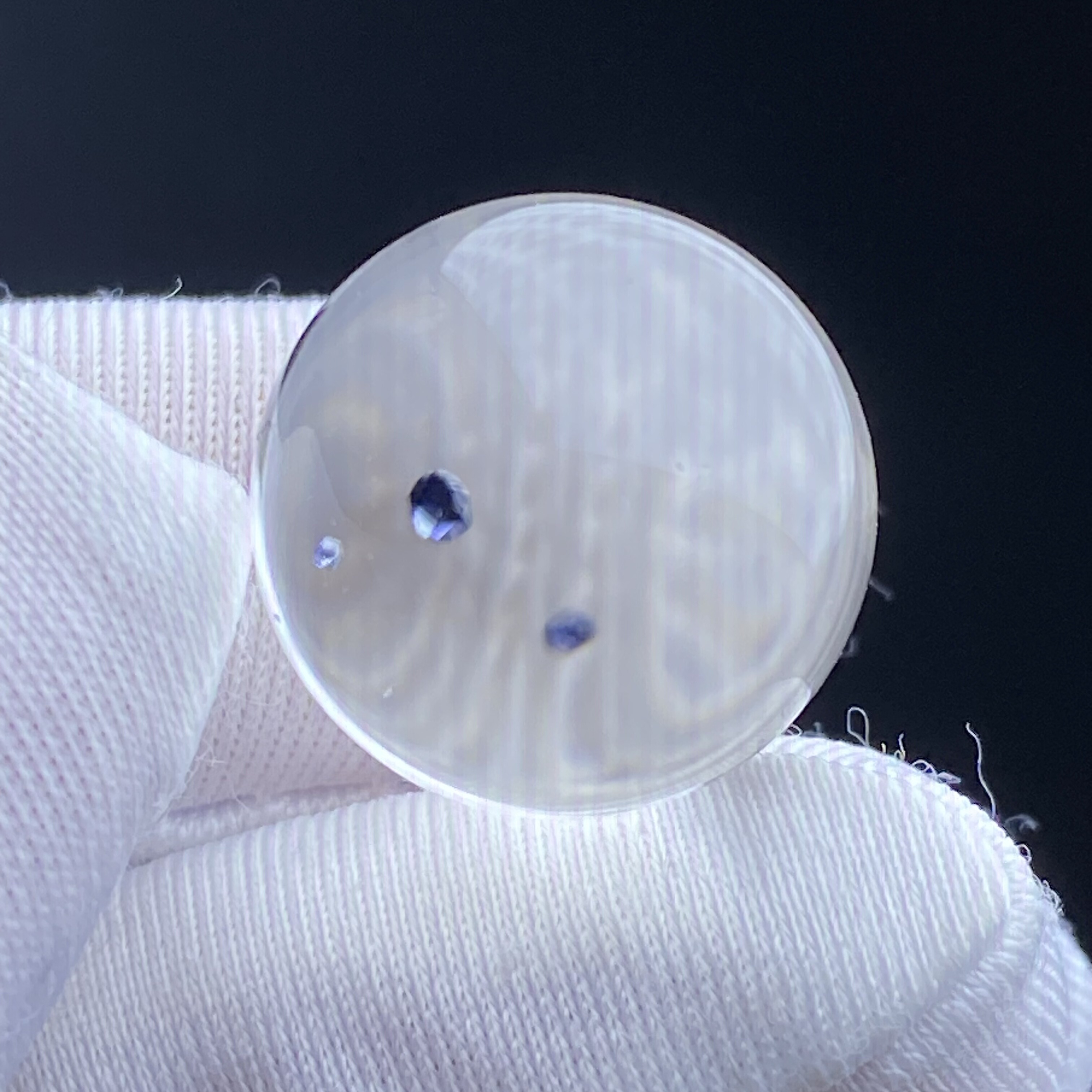 天然水晶包裹体蓝矿吊坠圆珠DIY水晶矿石单珠饰品项链16mm