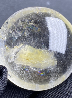 天然水晶包裹体黄色矿石吊坠裸石男女款水晶项坠饰品毛衣链