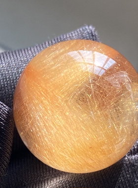 天然水晶发晶吊坠圆珠DIY蝴蝶发单珠饰品项链19.5mm一物一图