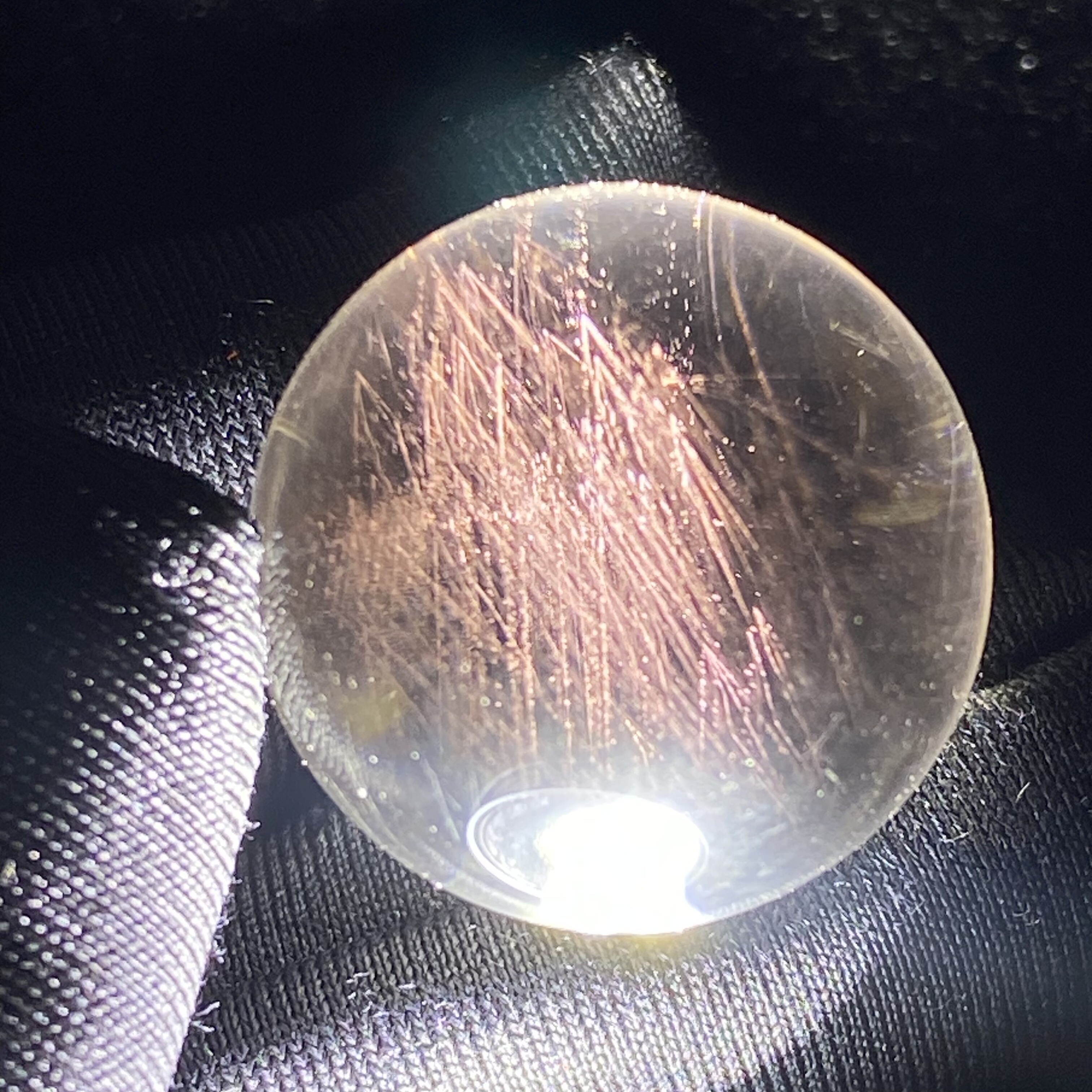 天然白水晶红针吊坠圆珠DIY水晶单珠饰品项链20mm一物一图