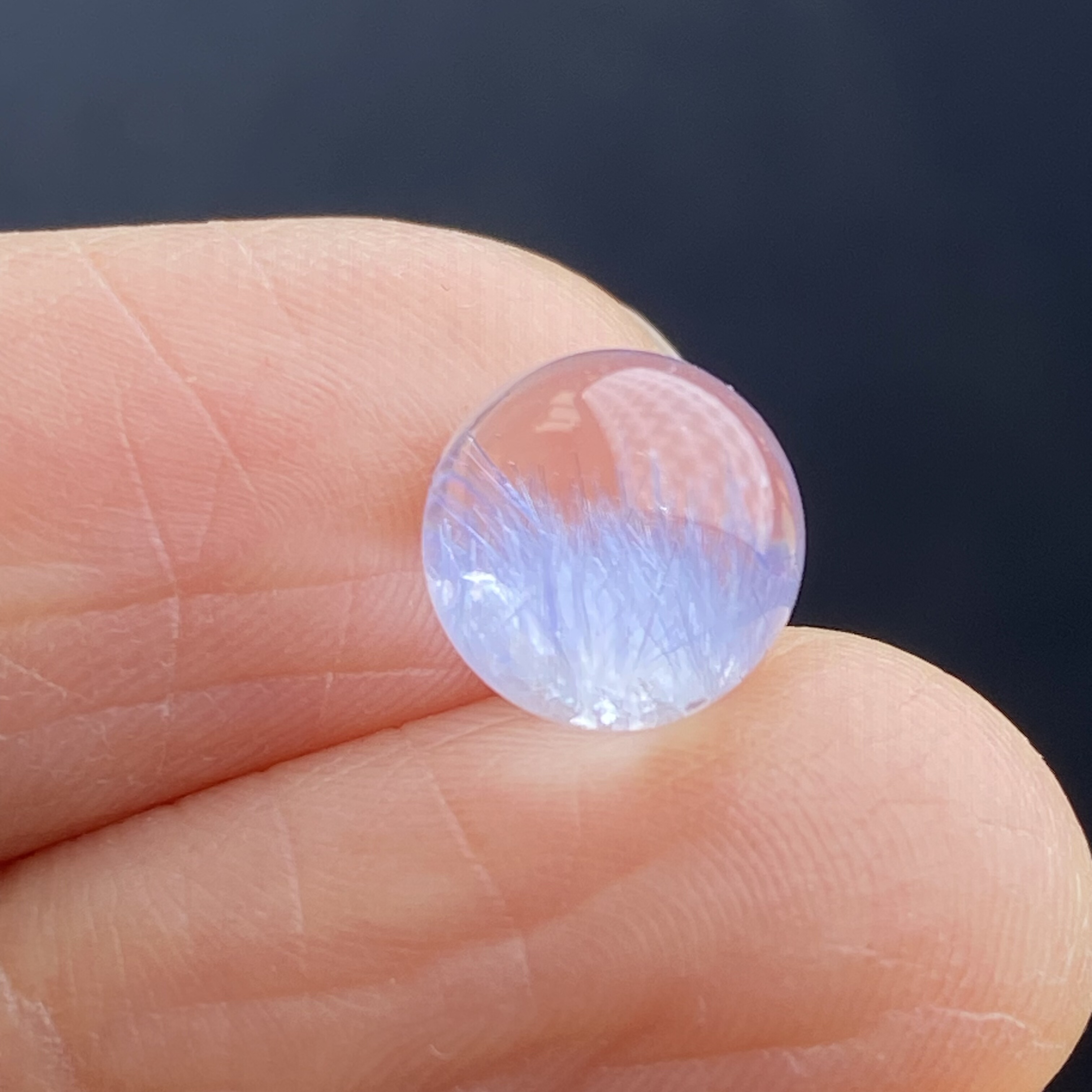 天然水晶蓝发晶吊坠圆珠DIY蓝线石单珠饰品项链可做戒指8.5mm