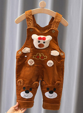 宝宝背带裤灯芯绒春秋儿童装长裤0123岁婴幼儿单裤男女童洋气裤子