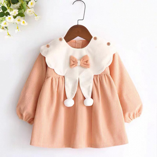 罩衣女宝宝公主裙外穿吃饭围兜护衣可爱幼儿童反穿衣防水防脏秋冬