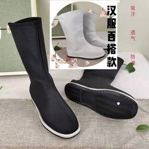 古装内增高鞋cos汉服戏曲男女古装靴子汉服百搭古装摄影布靴道具