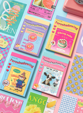 柠檬家 为遇见伏笔素材纸本 包头韩系复古手帐素材拼贴可撕便签纸