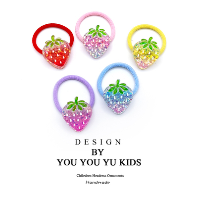 儿童草莓发圈可爱女童甜美头绳弹力小女孩不伤发皮筋发绳亮片头饰