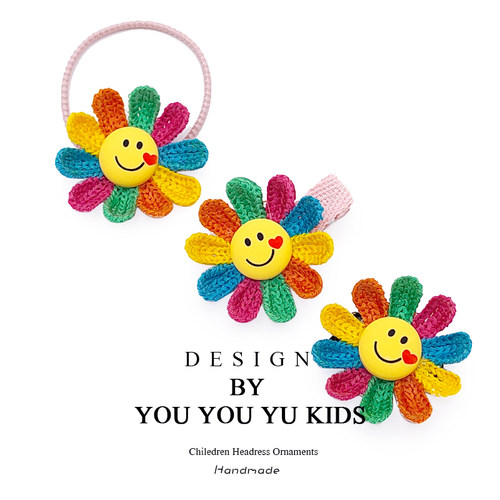 儿童花朵发夹太阳花发夹发圈儿童公主发饰发绳皮筋宝宝刘海夹发卡