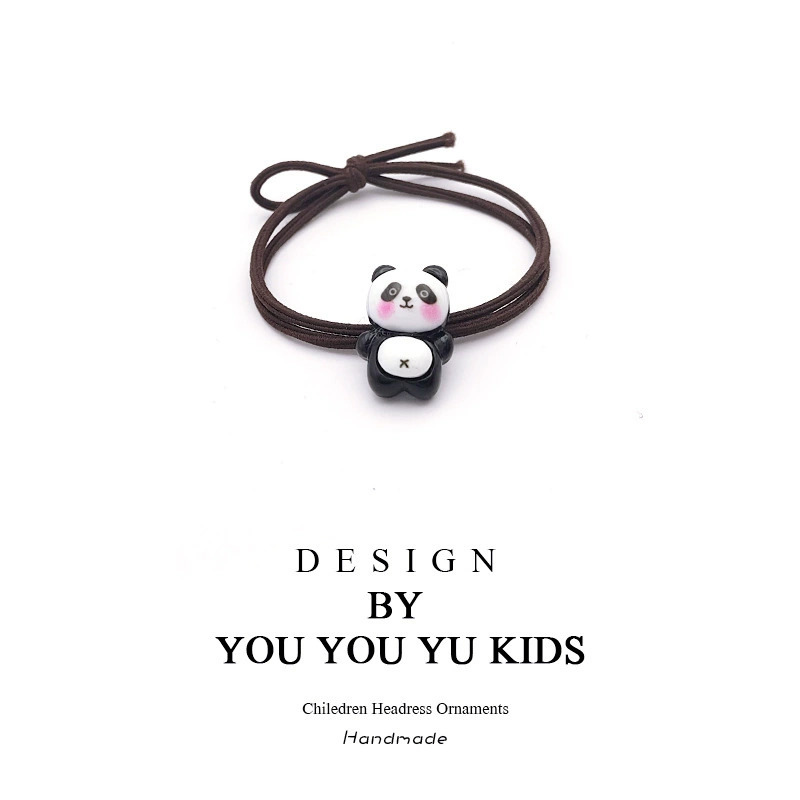 可爱熊猫发圈 发绳韩系气质简约日系马尾头绳网红橡皮筋女扎头发