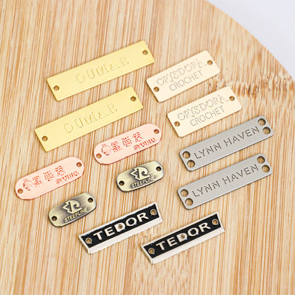 衣服标牌 服饰吊牌 手链金属小标牌 缝线LOGO 衬衣胸针 箱包铭牌