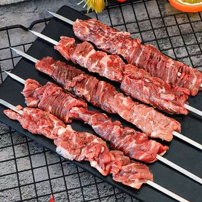 佳蒙缘钢签雪花纯牛肉大串商用批发半成品户外露营烧烤食材烤肉串