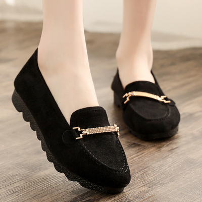 女单一脚蹬豆豆孕妇老北京布鞋