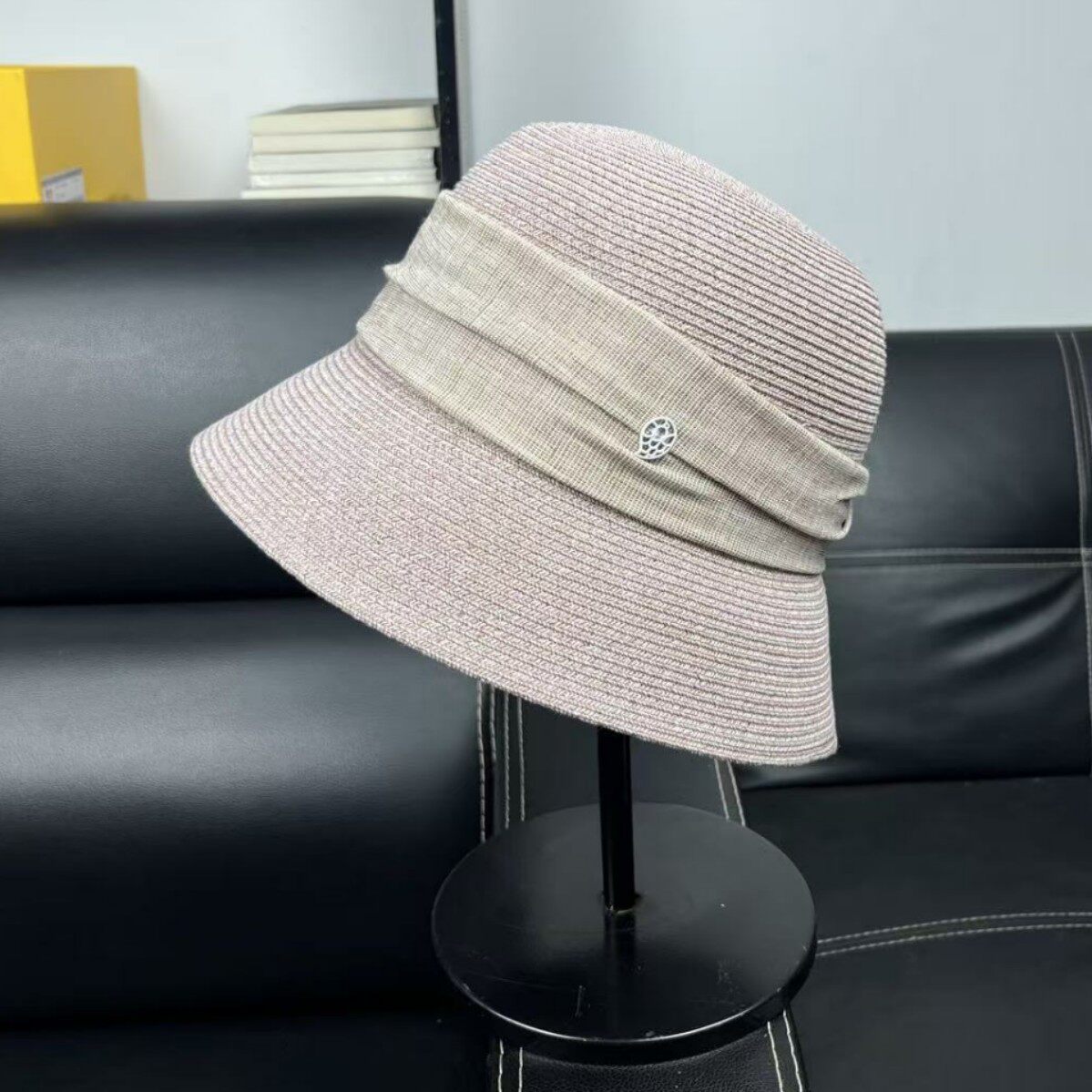 日本原宿风防紫外线优雅小檐折布盆帽夏季出游防晒遮阳草帽可折叠