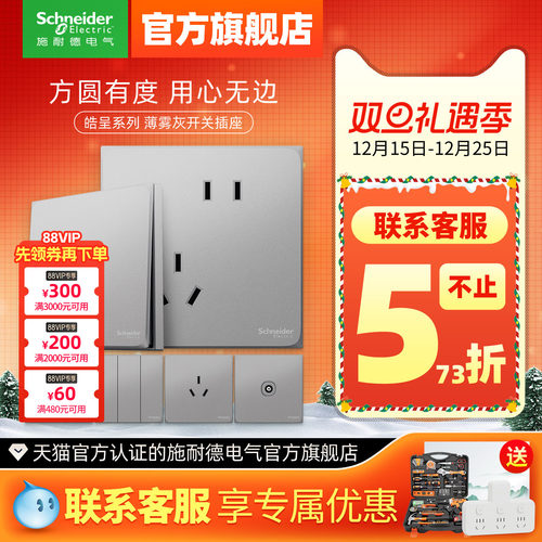 【官旗】施耐德哑光雾面开关插座