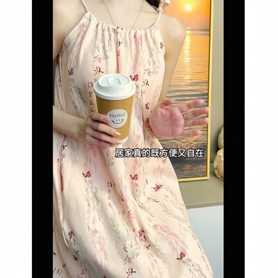 新款纯欲睡裙夏季女吊带胸垫睡衣夏天甜美可爱春秋款家居服