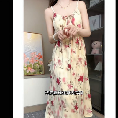 【带胸垫】2025新款吊带小性感清新睡裙女可外穿家居服睡衣女爆款