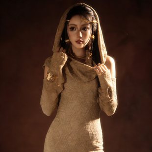 Wannathis埃及法老王妃cosplay服装卡其色长裙废土风御姐连衣裙子