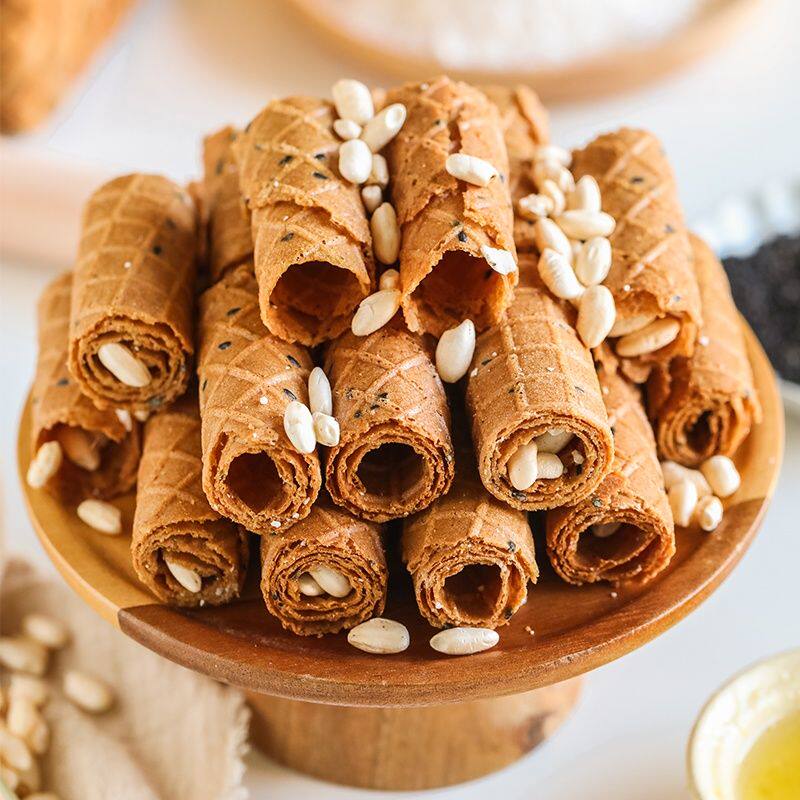 新品 老式红糖烤蛋卷350g爆米花健康零食营养早餐点心怀旧鸡蛋卷