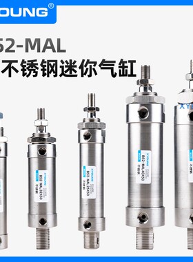 XYOUNG气动304全不锈钢迷你气缸B52-MAL63X200-SCA耐腐蚀迷你气缸