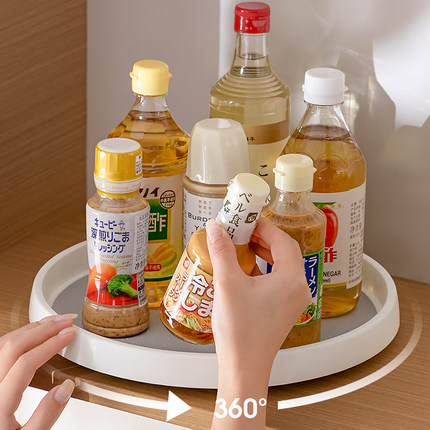 旋转调料置物架厨房用品多功能收纳盒调味品收纳架家用台面收纳盘