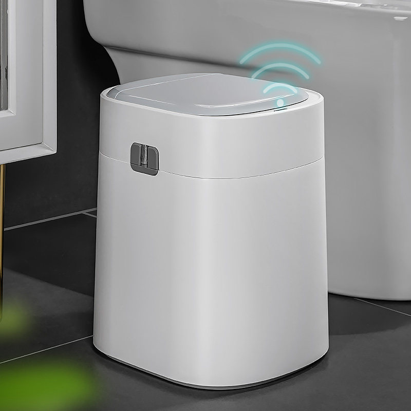 智能感应垃圾桶带盖子家用自动厕所大号垃圾筒化妆室夹缝纸篓大容