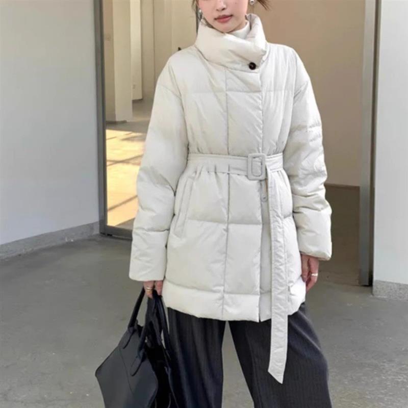 高领单排扣收腰面包服女2026年冬季新款韩版休闲保暖棉服外套ins