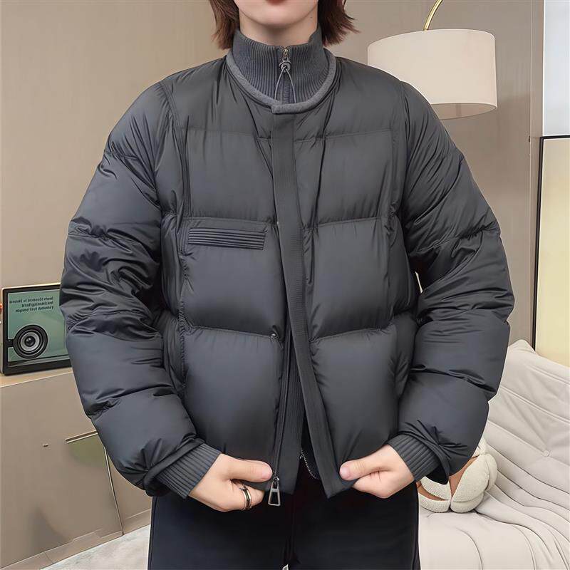 韩系高级感圆领短款棉服女装2026年冬季新款宽松保暖面包服外套