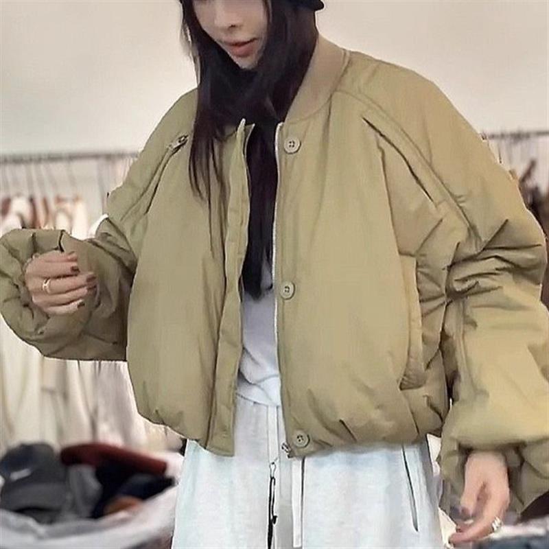 时尚棒球服短外套女2026冬季新款设计感休闲宽松显瘦夹克面包棉服