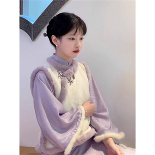 新中式温柔系气质超好看马甲连衣裙子两件套装2025年秋季新款女装