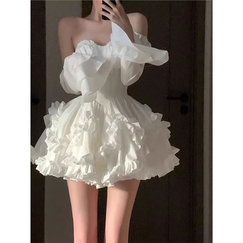 生日party小礼服裙高端轻奢小众在逃公主蓬蓬抹胸连衣裙2025新款