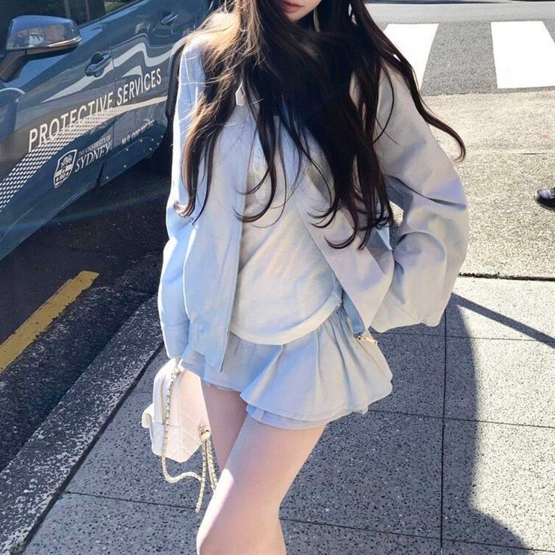 2026年春夏季新款女装时尚百搭休闲舒适外套小个子半身短裙套装