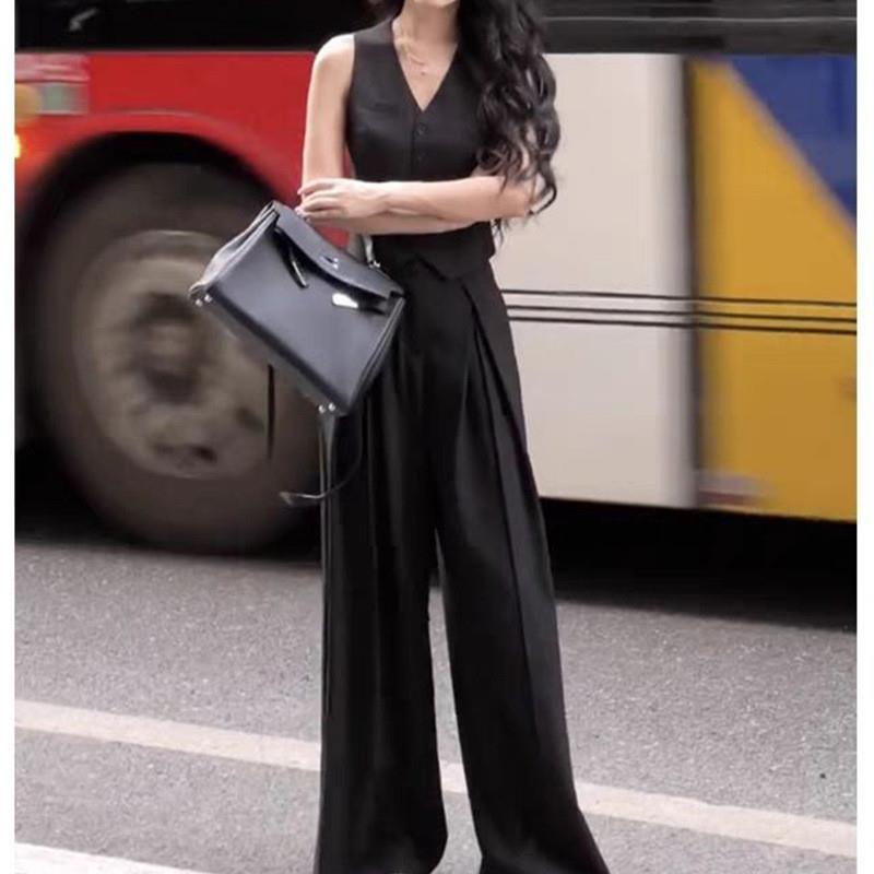 黑色小香风西装马甲背心女款夏季薄款高端洋气时髦小马夹无袖上衣