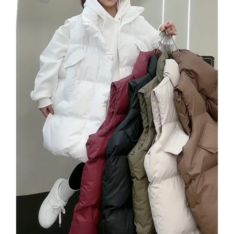 2026秋冬季中长款面包服马甲时尚女装宽松百搭立领棉服马夹外套