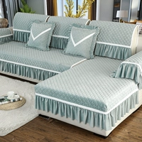 Mùa đông sofa đệm sang trọng vải châu Âu đệm chống trượt phòng khách kết hợp sofa bao gồm tất cả bao gồm phổ quát khăn bao gồm đầy đủ - Ghế đệm / đệm Sofa đệm da ghế gỗ