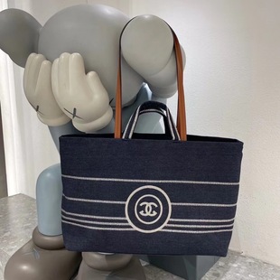 2026新款 电脑单肩包女 复古小香风托特包牛仔大包帆布包女大号可装