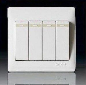 西蒙开关插座西蒙50系列50G四开双控 四位双联面板正品G51042BTY