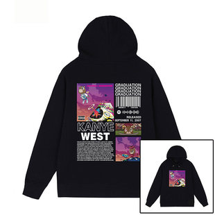 Kanye Graduation饶舌Rap街头嘻哈男女外套 West侃爷连帽卫衣帽衫