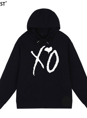 The Weeknd连帽卫衣XO帽衫Hip Hop Rap嘻哈饶舌男女休闲外套上衣