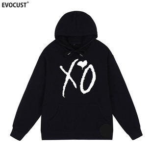 The Weeknd连帽卫衣XO帽衫Hip Hop Rap嘻哈饶舌男女休闲外套上衣